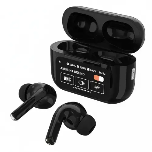 Wireless earbuds with charging case for music and phone calls