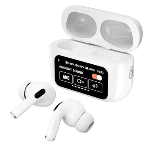 A9 Pro Airpods-Style TWS Earbuds with Touch Screen Case (ANC/ENC) Bluetooth 5.4 – A9 Airpods Price in Pakistan