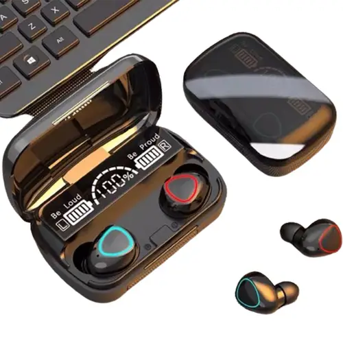 M10 Wireless Earbuds with Power Bank Case | Bluetooth 5.1, LED Display, Heavy Battery