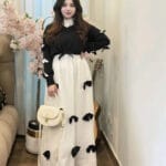 Bow Attached Maxi Frock with Top – 2PC Georgette Dress