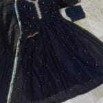 Luxury Embroidered Pearl Long Maxi 3PC with Chiffon Lace Dupatta – Elegant Party Wear in Pakistan