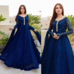 Luxury Embroidered Pearl Long Maxi 3PC with Chiffon Lace Dupatta – Elegant Party Wear in Pakistan